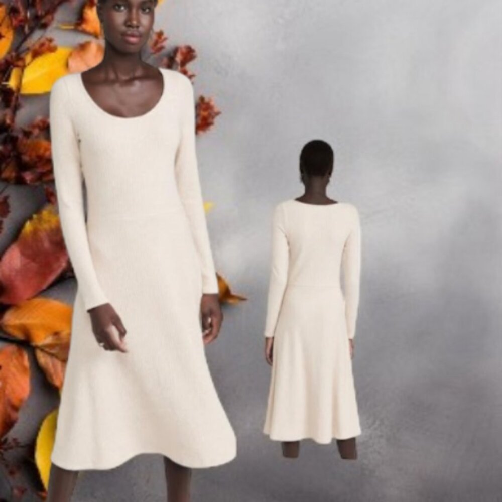 Vince Rib Scoop Neck Long Sleeve Knit Dress Plus NWT Sz Sz 3 XL